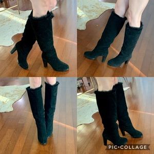 Ausland genuine suede and fur boots